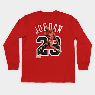 MJ 23 Bulls Jersey Kids Long Sleeve T-Shirt